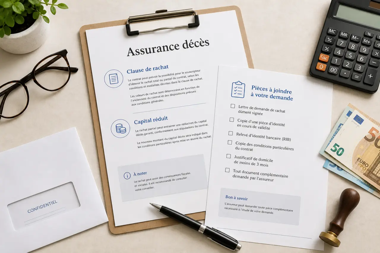 Peut-on racheter une assurance décès ? Clause de rachat, capital réduit et pièces à joindre
