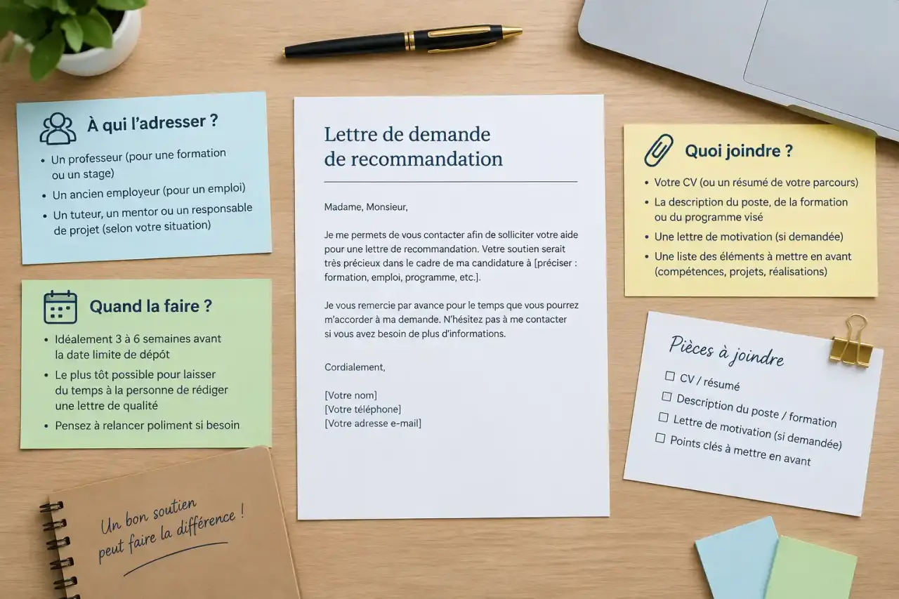 Lettre de demande de recommandation : à qui l’adresser, quand la faire et quoi joindre
