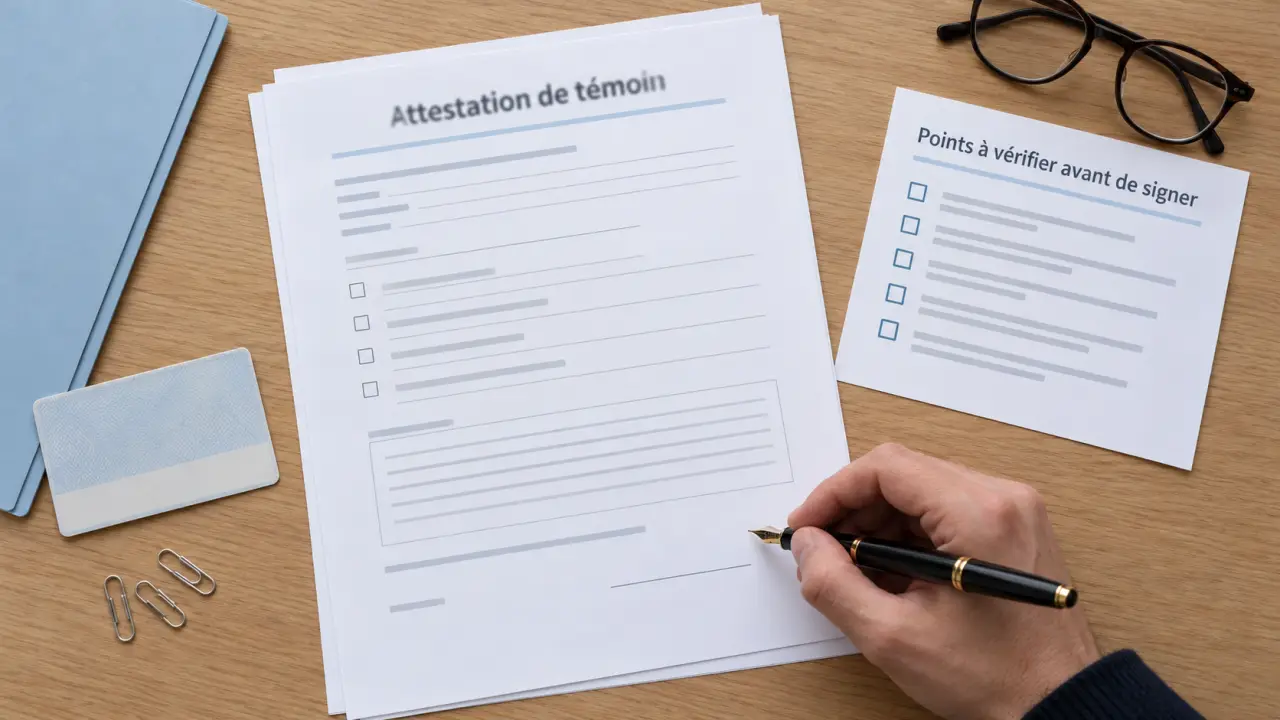 Modèle d’attestation de témoin : le formulaire officiel et les vérifications avant signature