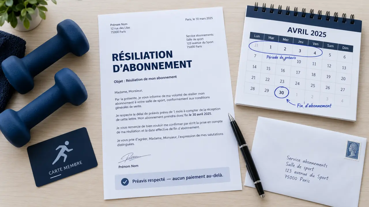 Résiliation d’un abonnement de sport : partir sans payer au-delà du préavis