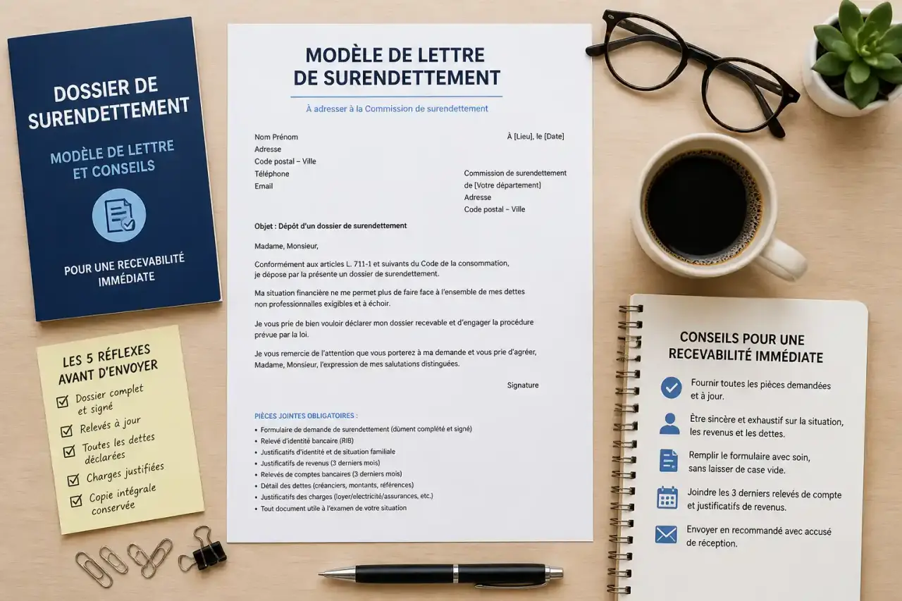 Dossier de surendettement : modèle de lettre et conseils pour une recevabilité immédiate