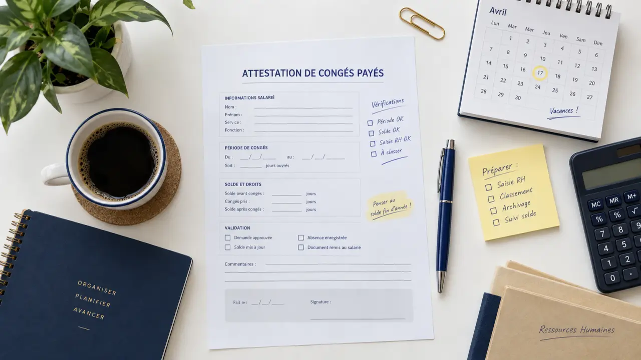 Attestation de congés payés : les mentions à vérifier et le modèle à compléter
