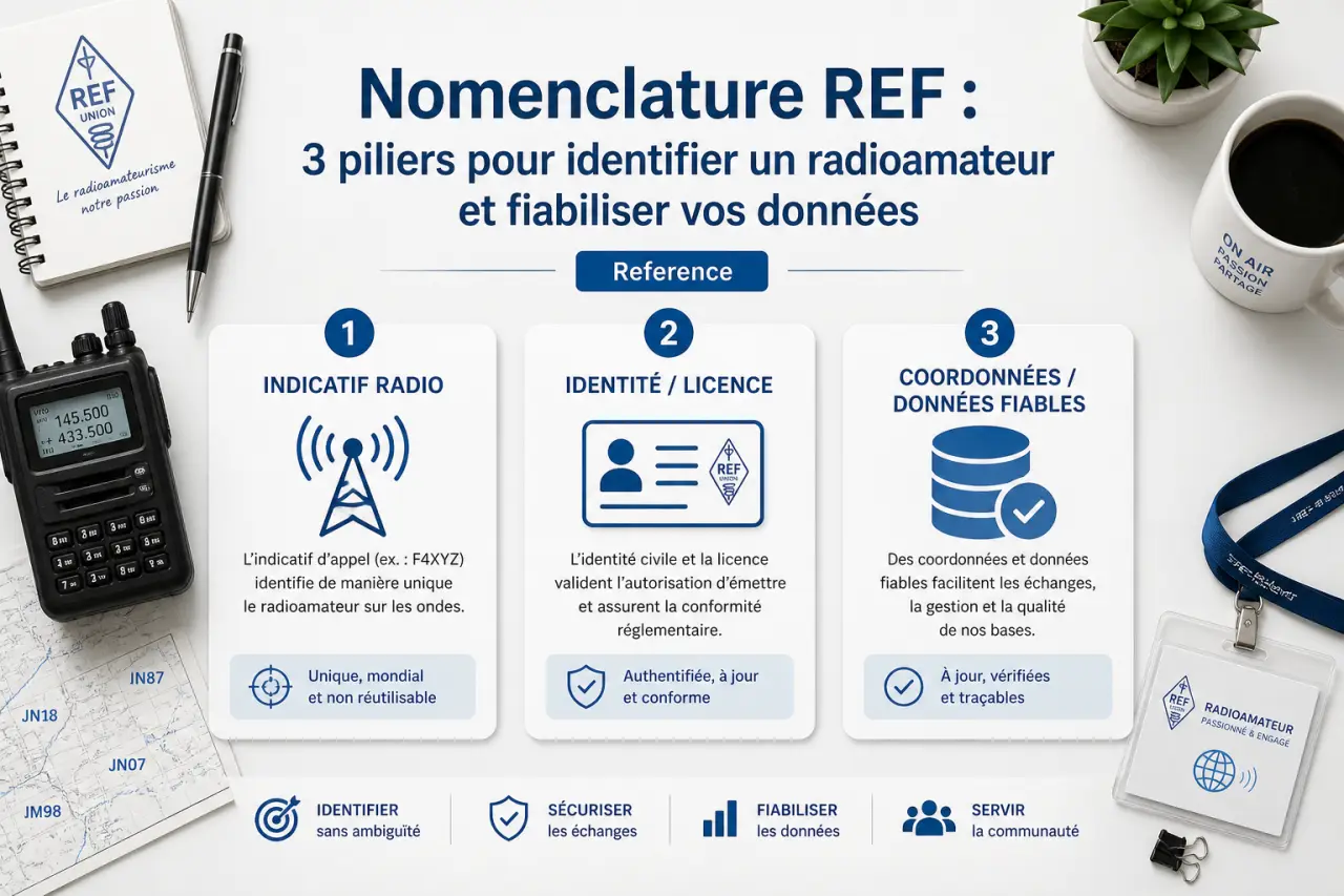 Nomenclature REF : 3 piliers pour identifier un radioamateur et fiabiliser vos données