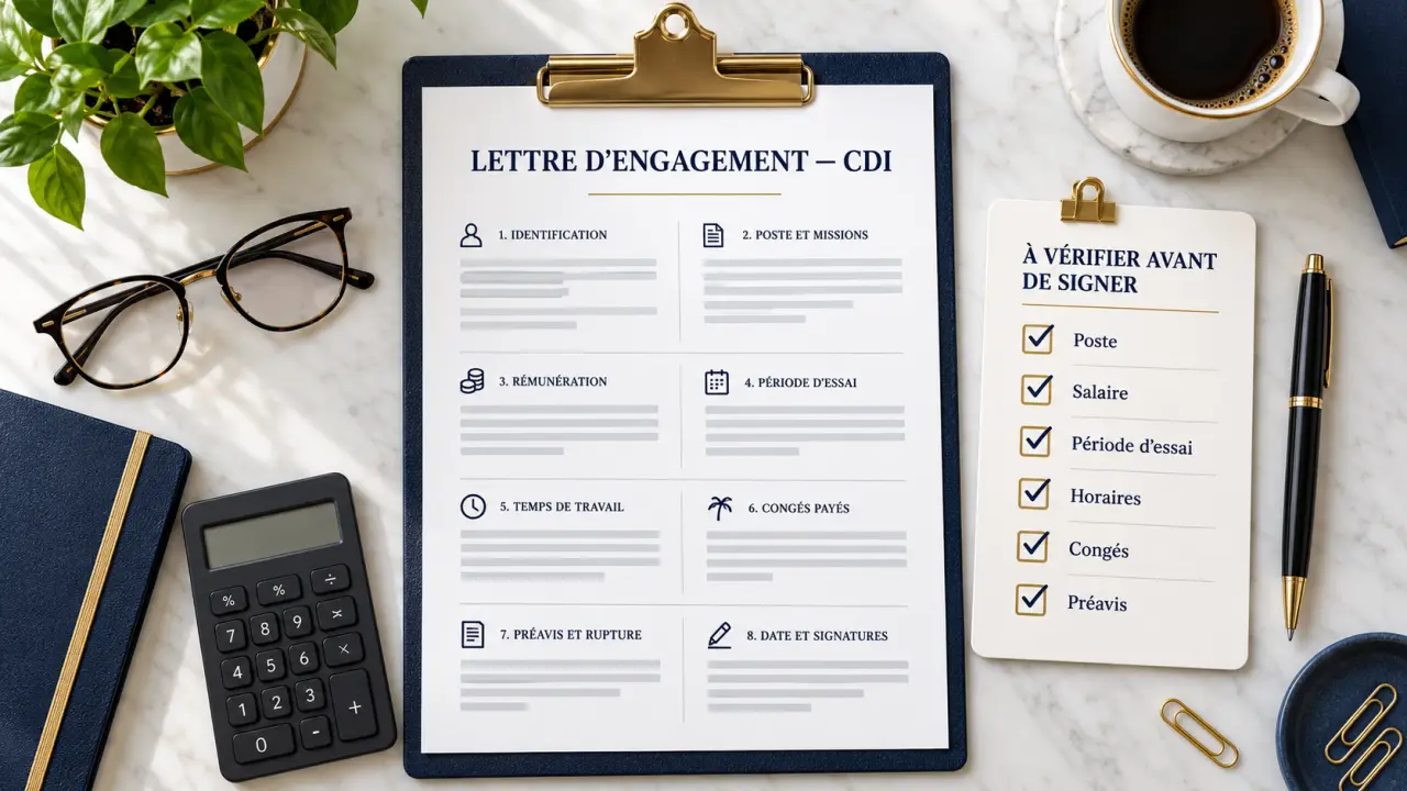 Lettre d’engagement : un modèle de CDI et les points à vérifier avant de signer