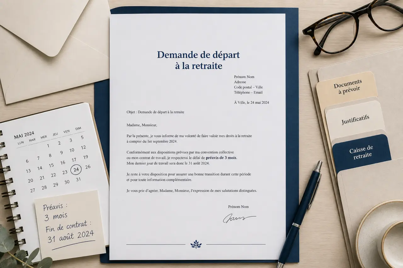 Lettre pour une demande de retraite : le modèle à envoyer, le préavis à respecter et les documents à prévoir