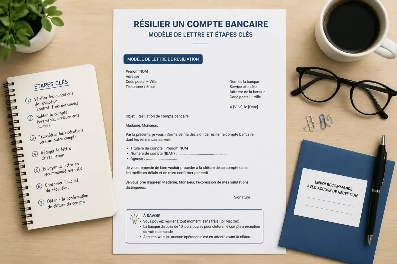 Comment résilier un compte bancaire : modèle de lettre et étapes clés