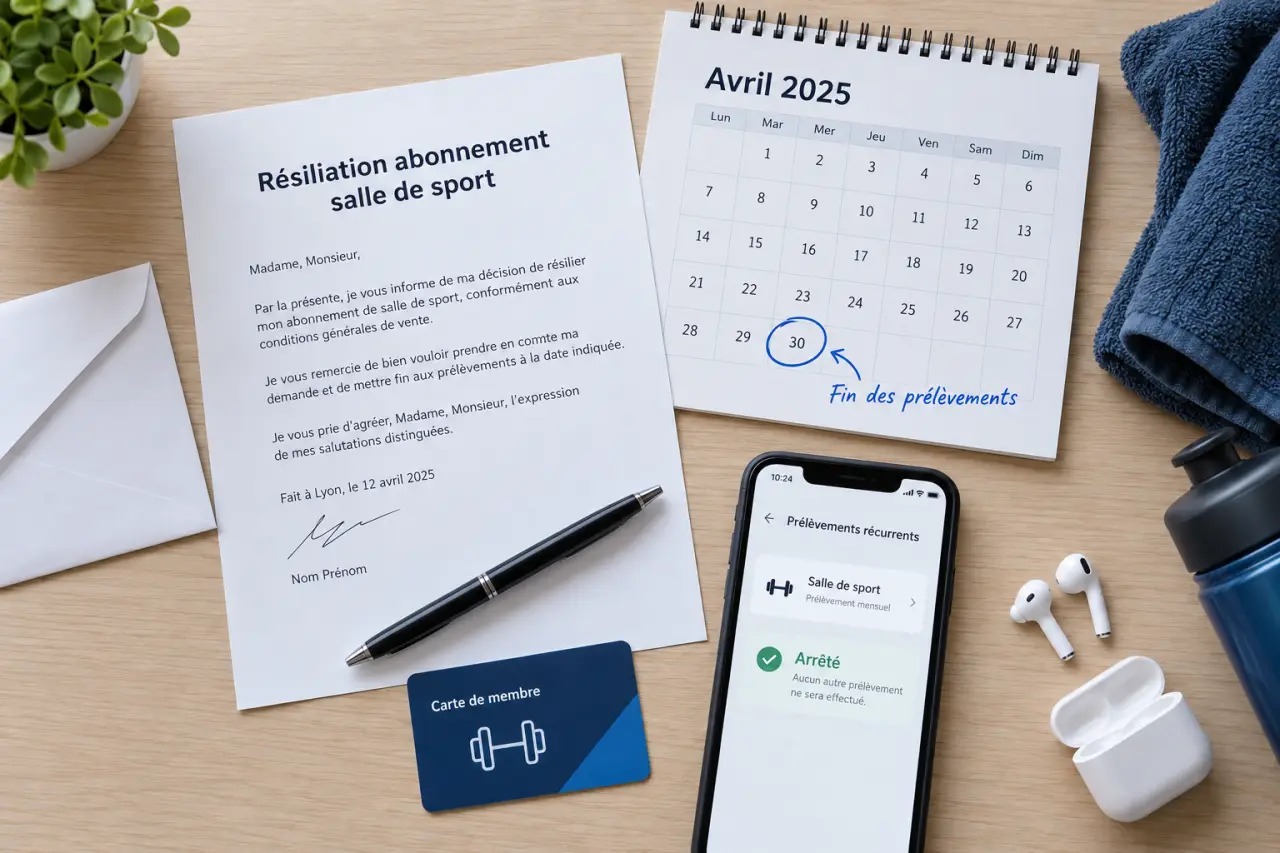 Résilier un abonnement de salle de sport : le préavis fixe la date d’arrêt des prélèvements