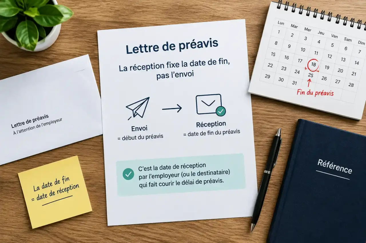 Lettre de préavis : la réception fixe la date de fin, pas l’envoi