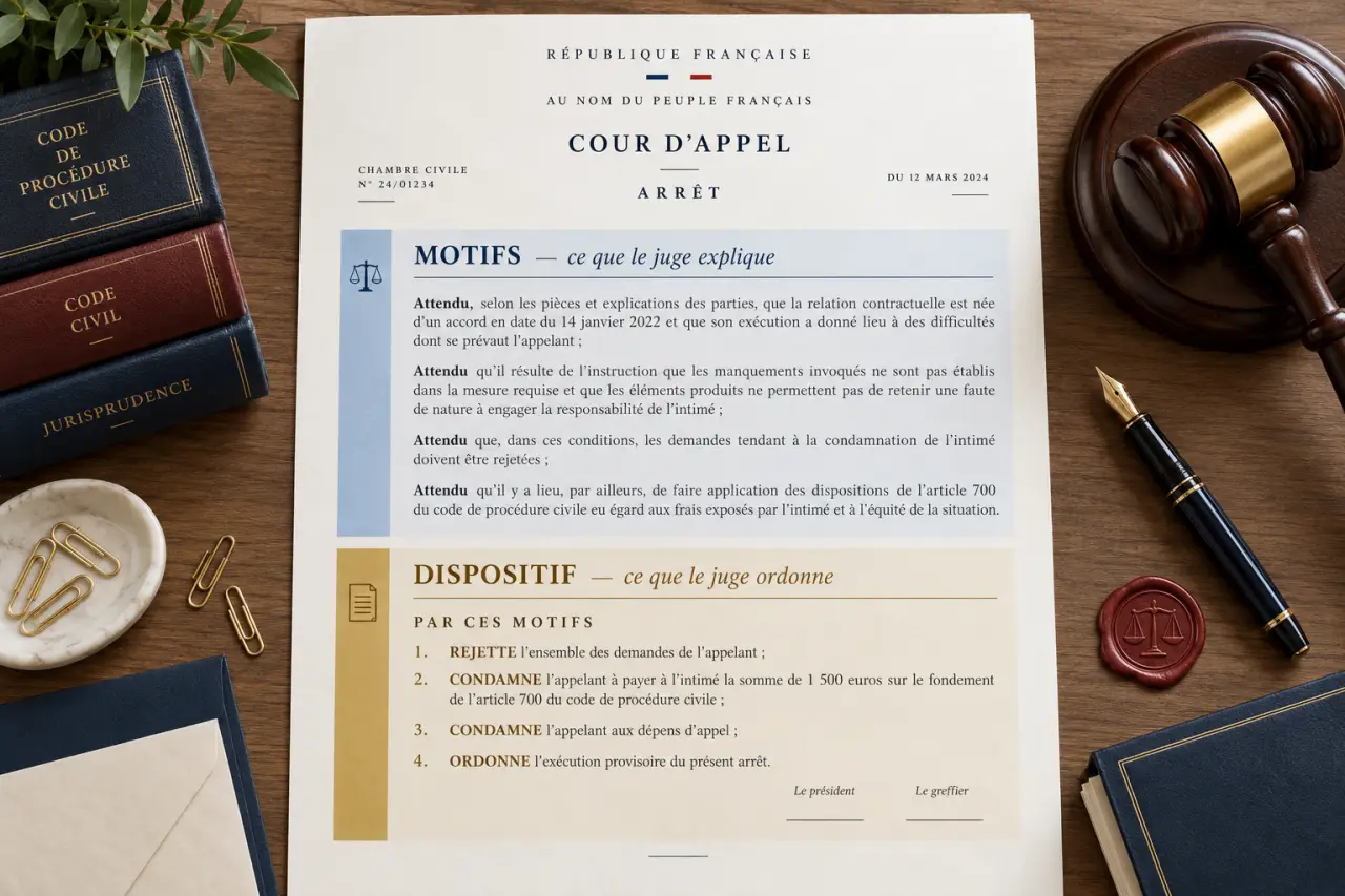 Exemple de décision de justice : distinguer ce que le juge explique de ce qu’il ordonne