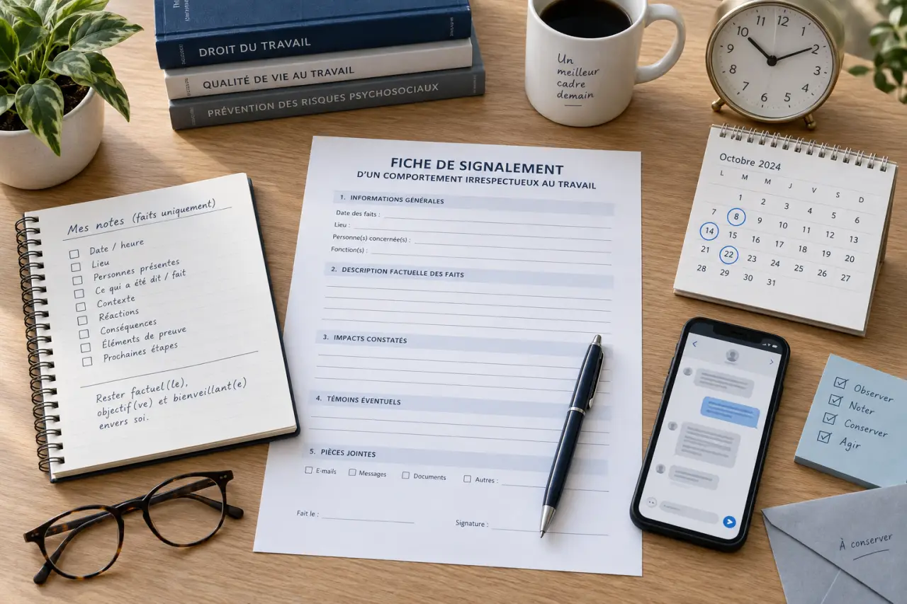 Signalement d'un comportement irrespectueux au travail : la méthode pour acter les faits