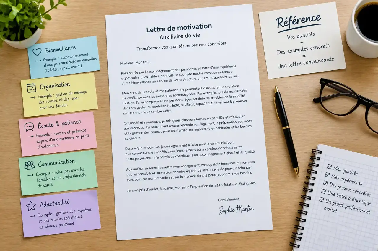 Lettre de motivation d’auxiliaire de vie : transformez vos qualités en preuves concrètes